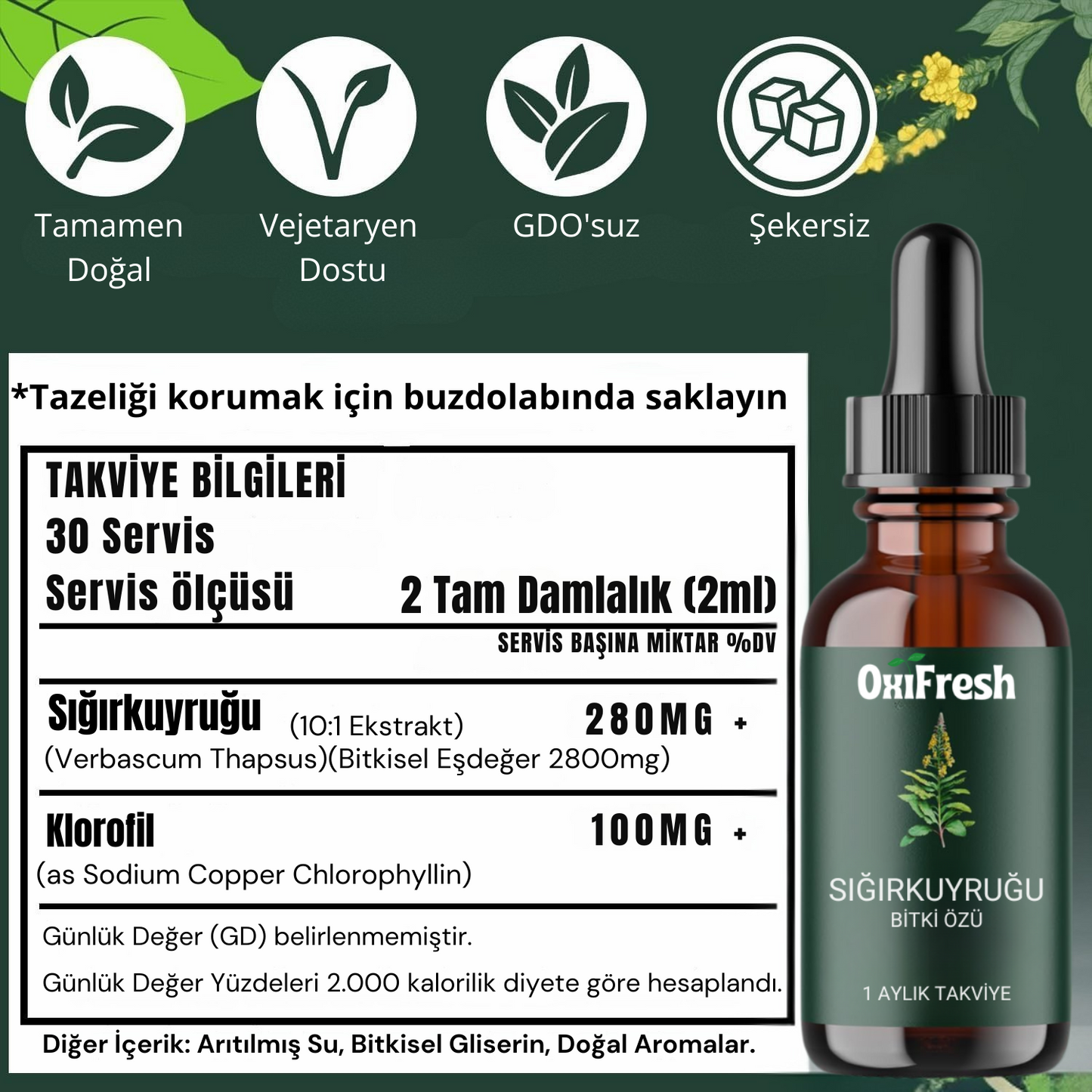 OxiFresh™ Sığırkuyruğu Özü